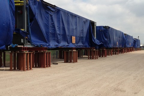 Q_Air Freight Forwarding_HRSG'S in place and ready for transport to Refinery by truck